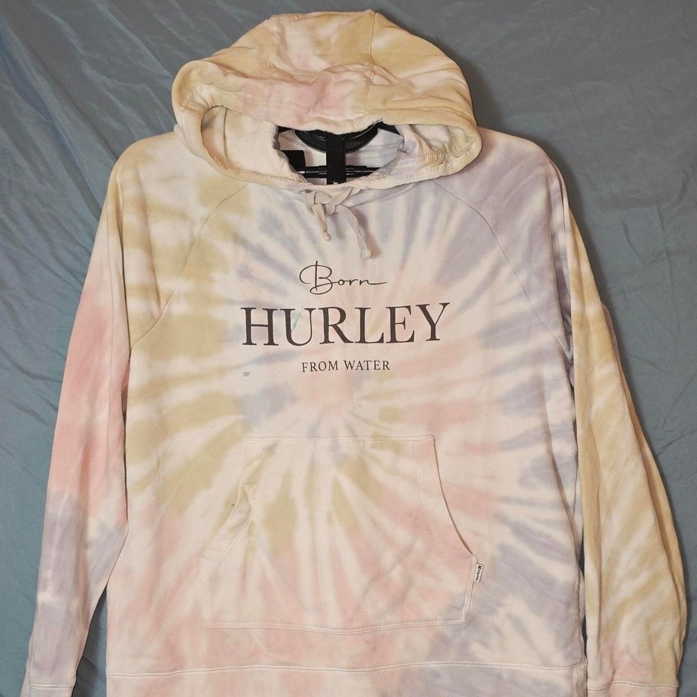 Hurley Mens Pastel Tie Dye Born From Water Hoodie Sweatshirt Large